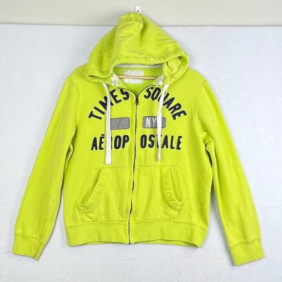 VINTAGE AéRopostale Times Square NYC Full Zip Hoodie Men's Jacket Medium - Picture 1 of 11